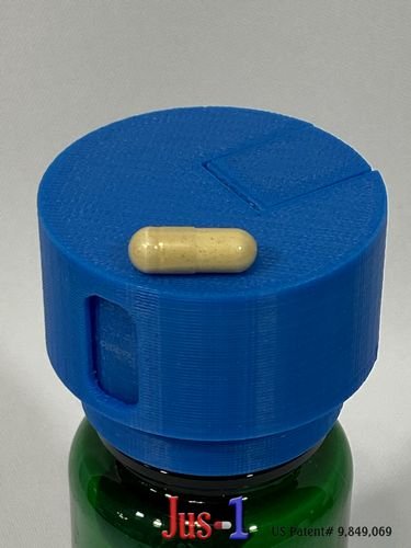 Jus-1;Single Pill Dispenser;Dispense One;medicine dispenser; drug dispenser; pill dispenser;arthritis hands; diabetes; diabetic fingers; diabetic finger tips;